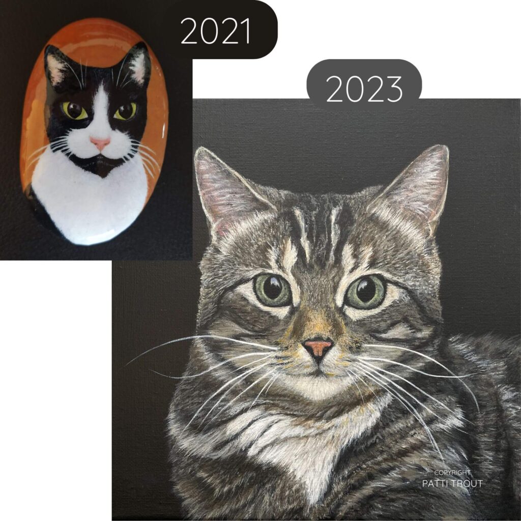 Cat Pet Portraits- then and now